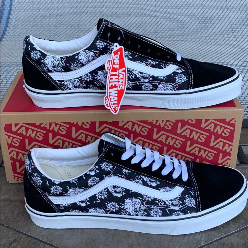 ••VANS OLD SKOOL FLASH SKULLS MULTI/TRWHT MEN’S - Picture 2 of 16